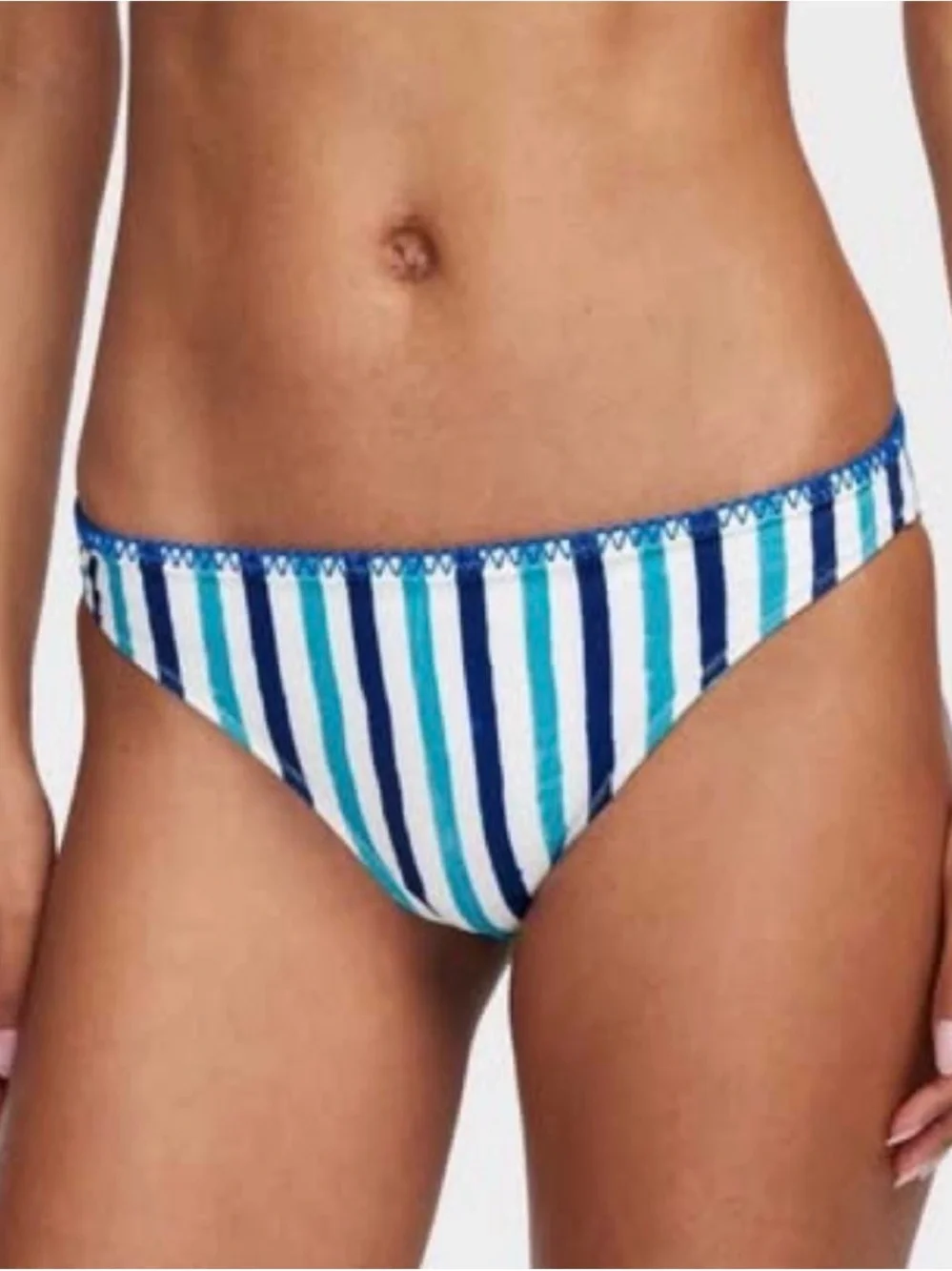 Roller Rabbit x Target Reversible Floral Stripe Bikini Bottom in Aqua and Blue S